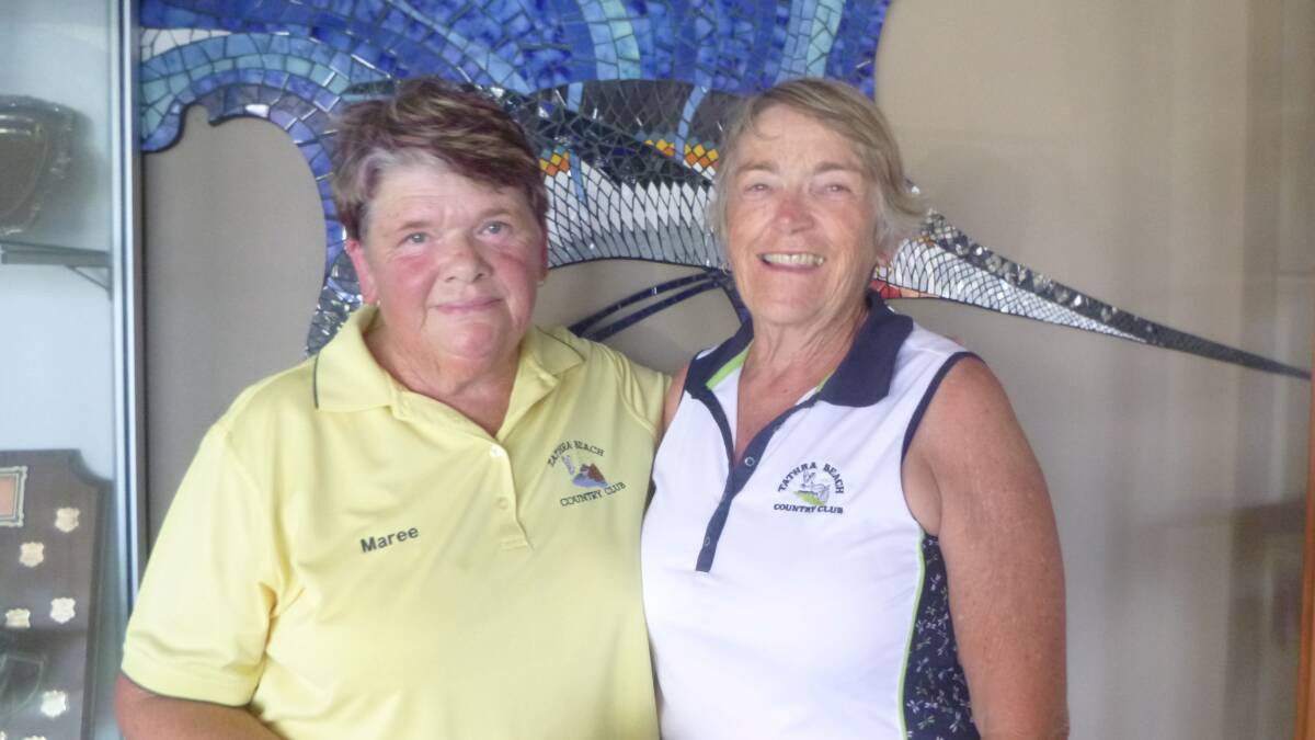 Top shots: The winners of the four-ball stroke event played at Tathra on Tuesday are Maree Hergenhan and Shirley Toohill. Picture: supplied. 