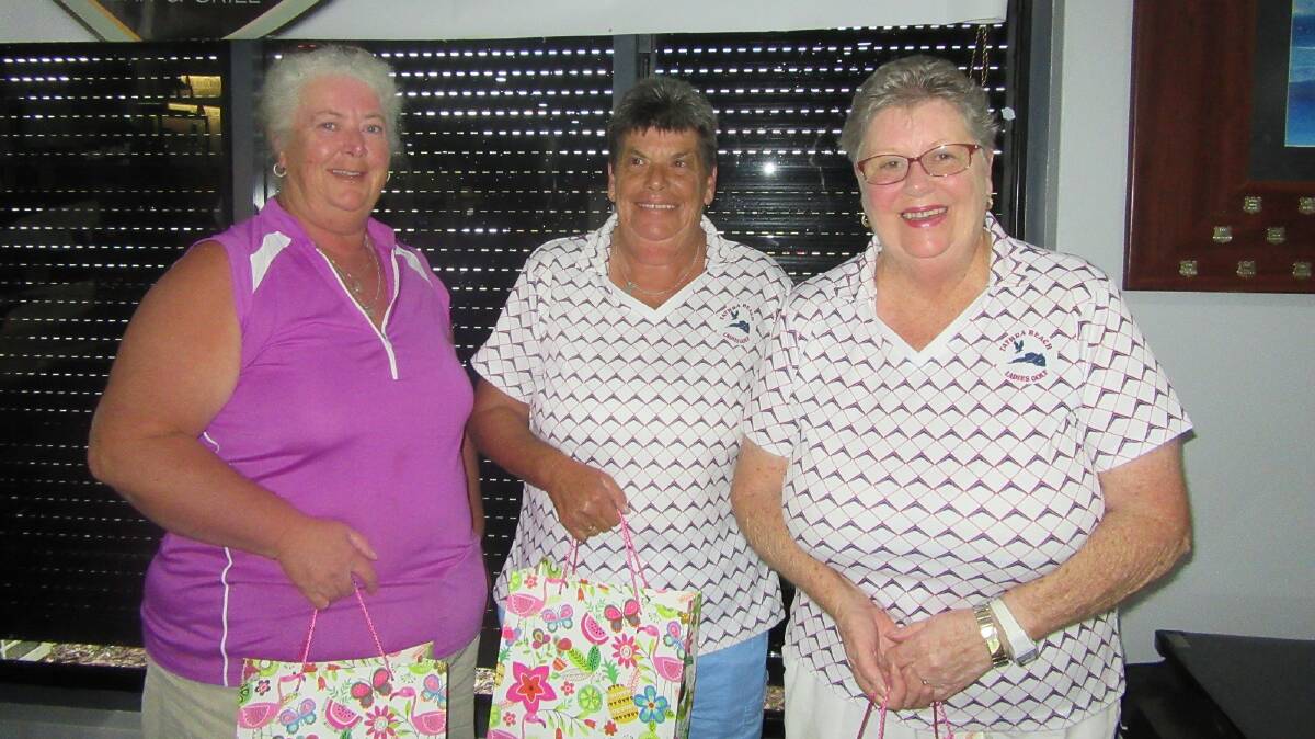 Winners of the Wednesday teams event are the local Tathra combination of Pam Hahne, Noeline Bell and Liz Canney.