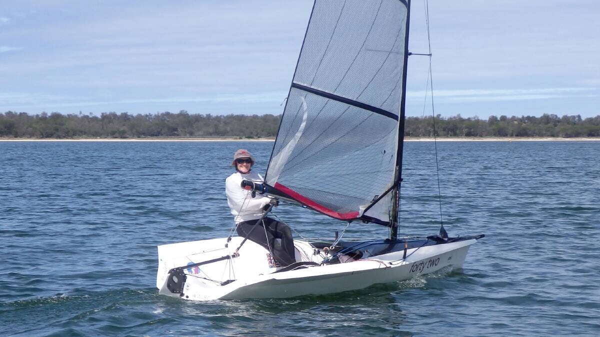 Race one winner Rob Morton sets off on his RS100 as part of the Wallagoot sailing races on the weekend. 
