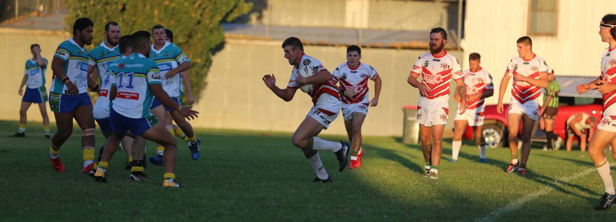 Work rate: Hard-working front-rower Luke Ingram is one of three players selected in the Monaro 23s, while Group 16 launched the season draw this week. 