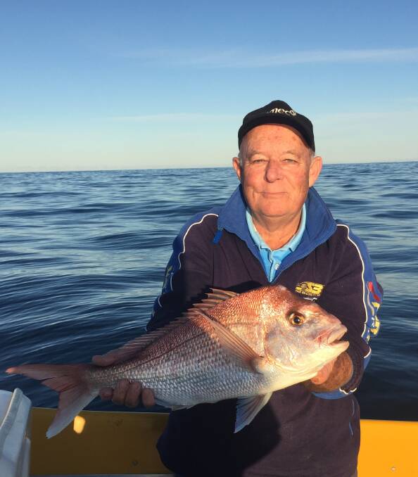 Nice snapper: Chris Young of Tura Beach shows a lovely snapper taken off Long Point, Merimbula.