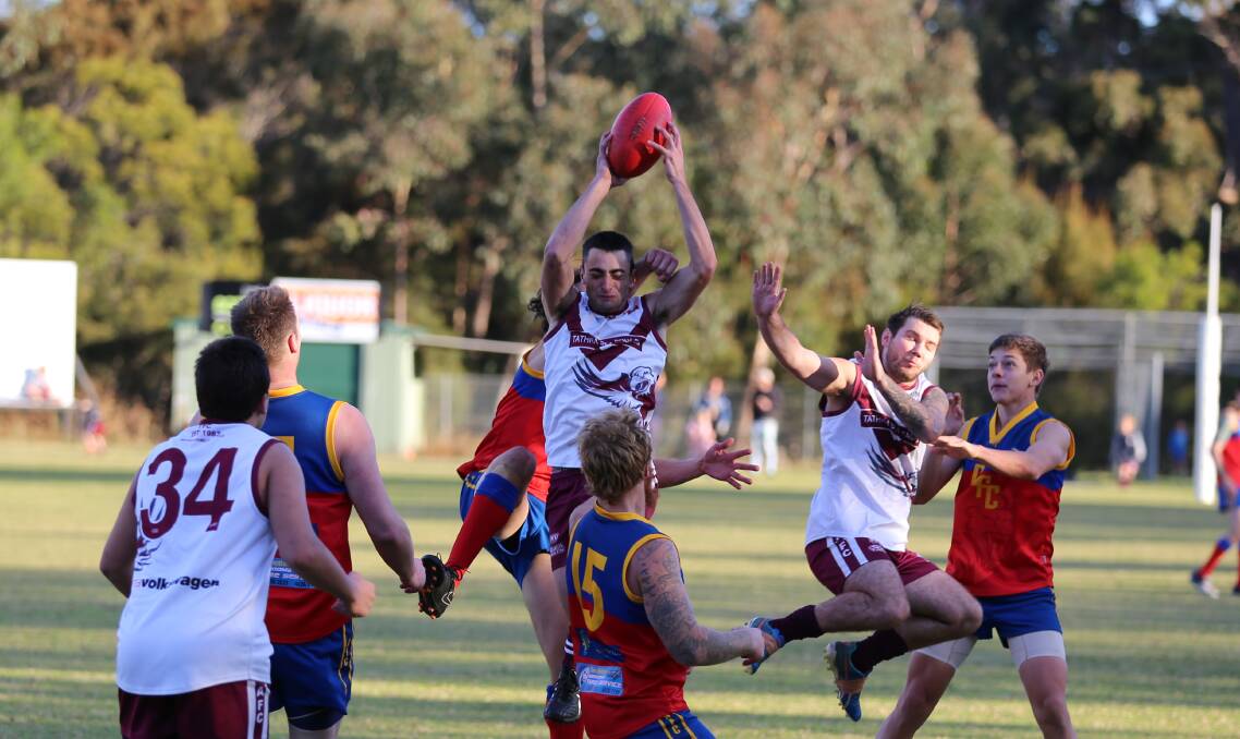 Louis Coulton, pictured in a recent clash with Narooma, scored three goals on Saturday before accepting the Sea Eagles' best and fairest award on Sunday. 
