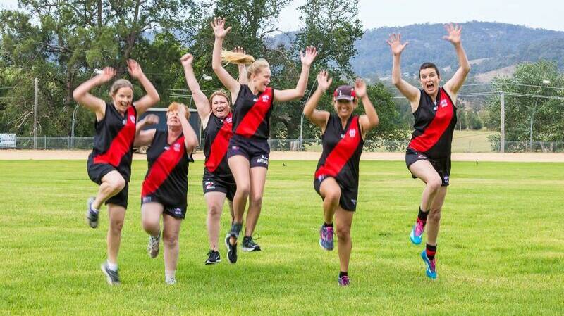 Ready to fly: A group of women are eager to welcome more players and get a Bombers ladies team launched this season. Picture: supplied.