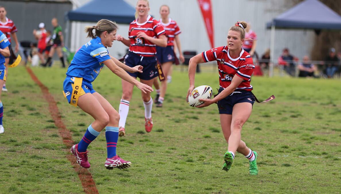 Jacinta Dummett was one of the main attack runners for Bega during their 10-6 loss to Bombala. 