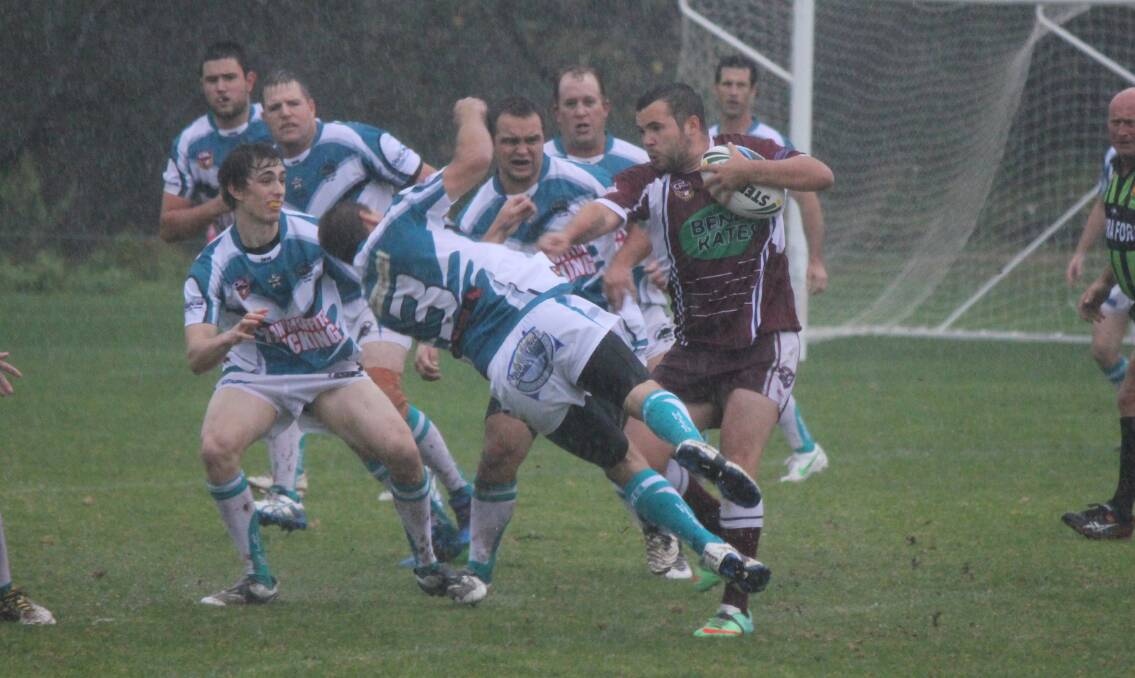 Return: The Tathra Sea Eagles in action against the Candelo-Bemboka Panthers in 2014. The Eagles will play their first game in years on Saturday. 