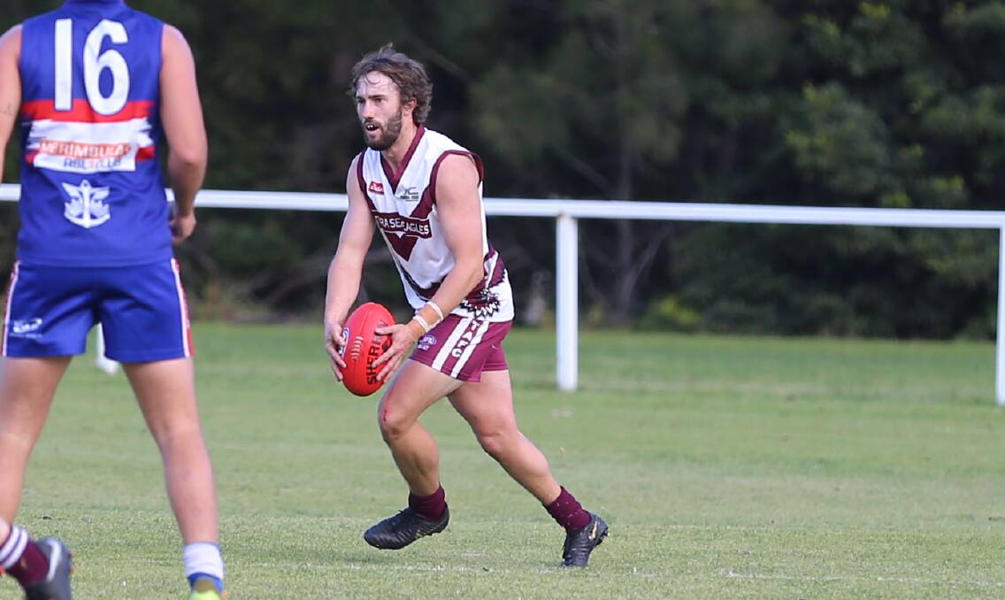 Tom Lipsham, pictured against the Diggers, was among the best on ground when the Sea Eagles thumped Eden by 120 points on Saturday. 