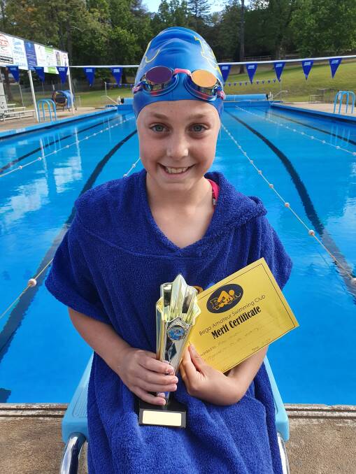 Ruby McBain is the swimmer of the week at the Bega Pool. 