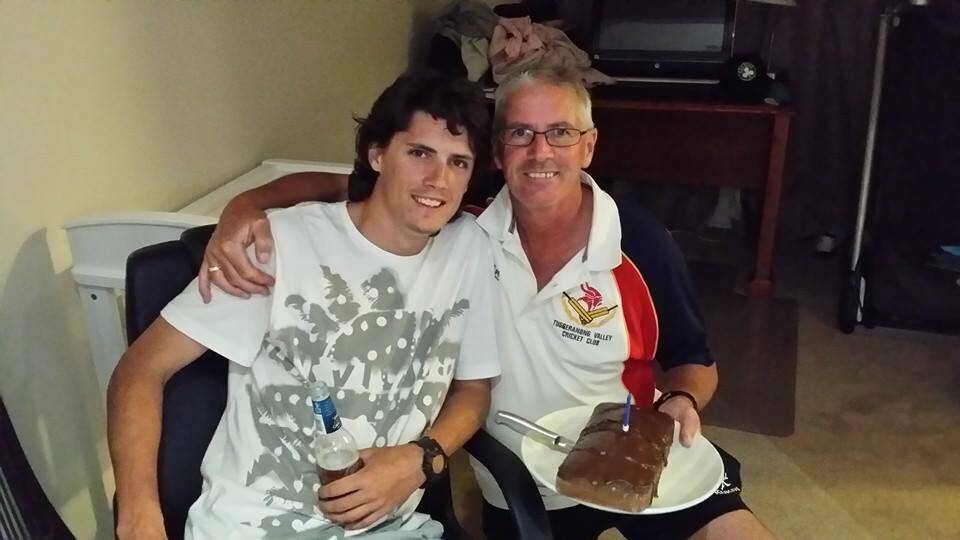 Beau and Mick Haigh celebrating a birthday with the pair reaching 30 and 60 this weekend. 