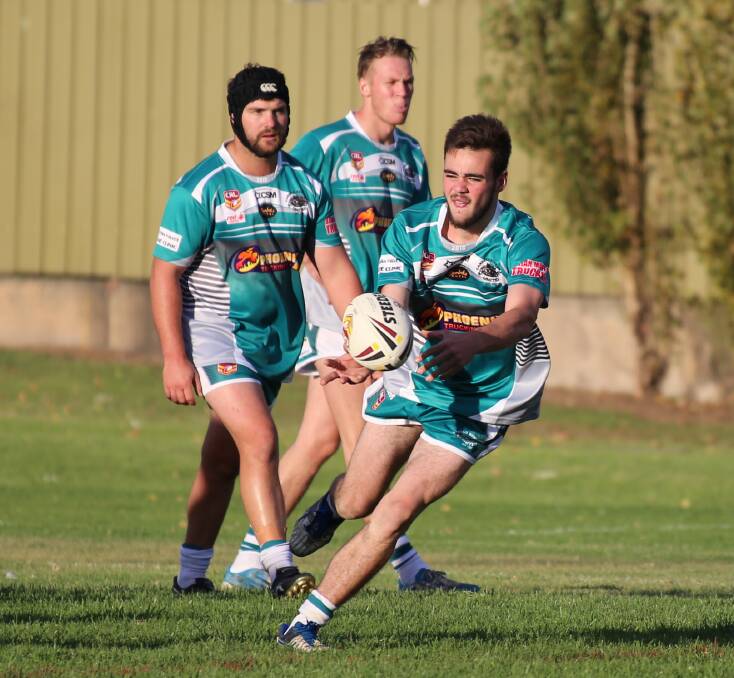Get a roll on: The Candelo-Bemboka Panthers fire a pass down the line recently with the club hoping to back up from a win over Bombala. 