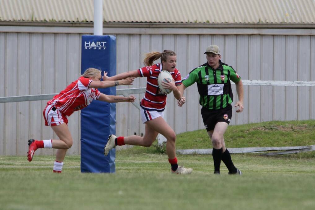 Selected: Alanna Dummett has been named alongside Molly Carr for the Canberra Raiders in the Tarsha Gale Cup. Picture: Peter Sheales. 