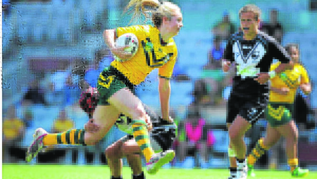 Bega starlet Kezie Apps steps through a tackle by the Kiwi Ferns during last year's Auckland Nines contest and she's looking to go one better this year. 