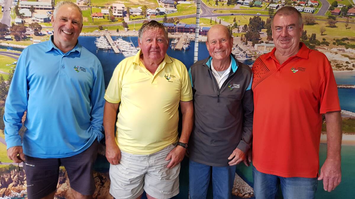 Among the placegetters at Bermagui on Saturday are Dave Chamberlin, Arthur Worthley, Ron Lye and Max Luland.