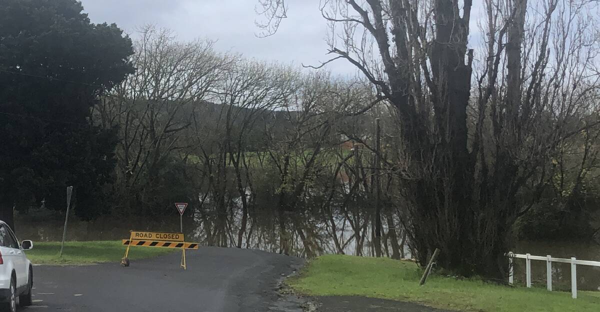 The Bega-Tathra road was under water at the Glebe, while the Jellat road has also been closed after being inundated by flood water. 
