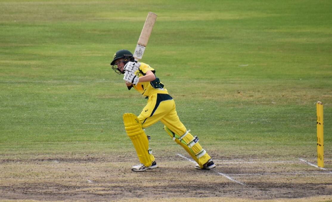 National reserve: Jade Allen with the bat for the Cricket Australia XI during the national under 19s carnival has been named as a reserve for the Australian under 19s team. Picture: Dave Allen. 