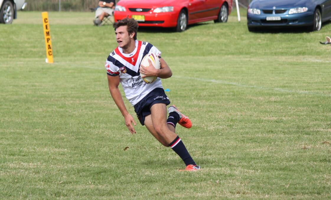 Quartet of tries: Bega quick Zac Cuzner proved critical in Bega's attacking runs against the Bay Tigers on Sunday, scoring four tries. 