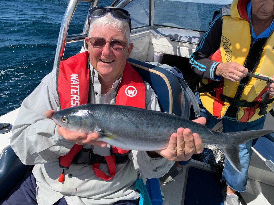 Competition catch: Maggie Van der Toorren of Tura Beach shows a lovely Australian salmon during last week's Eden Amateur Fishing Comp.