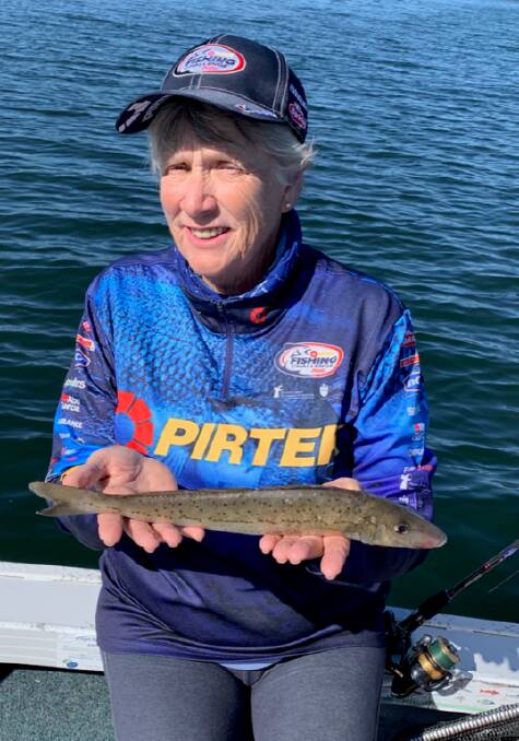 On the hook: Merrily Bell with her prize-winning whiting that scored her a $4000 prize in the annual Pirtek Challenge with anglers still able to get out on the water. 