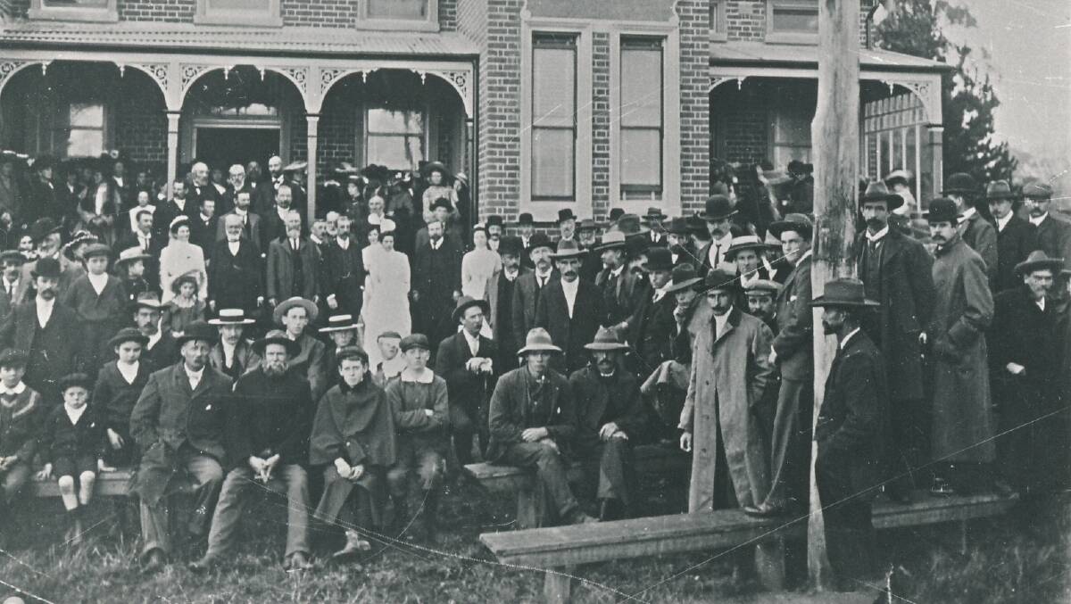 Looking back: A sizable crowd gathered for the opening of the new hospital wing in 1909. 