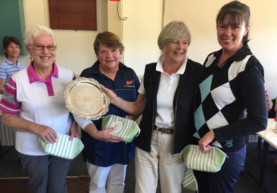 Salver winners: The winning team for the Pat Ubrihien salver from Bega are Robyn Kilkelly, Maree Hergenhan, Maria Marr and Kerry Carter.