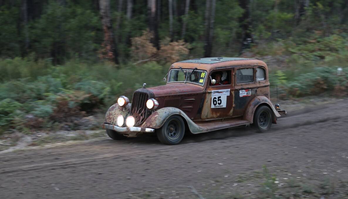 The weekend's Bega Valley Rally wasn't all about modified high-end performance vehicles. This quirky old thing was a standout for spectators. Picture: Jacob McMaster