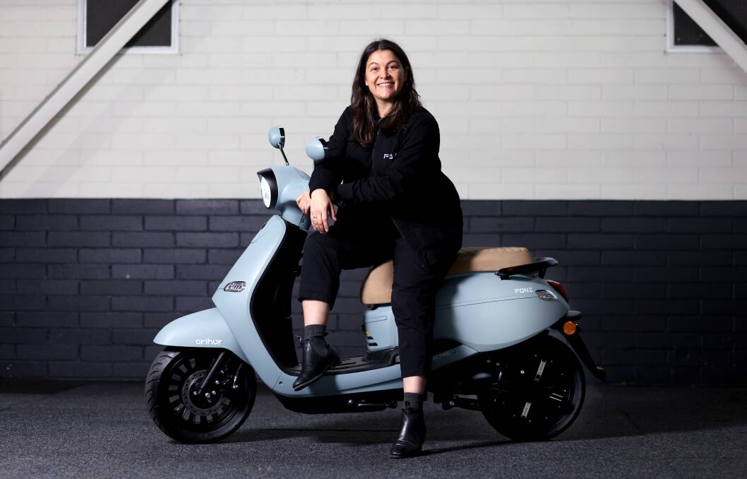 Michelle Nazzari's electric motorcycle company Fonz had a lean start-up period but demand is now steaming ahead. Picture: James Croucher 
