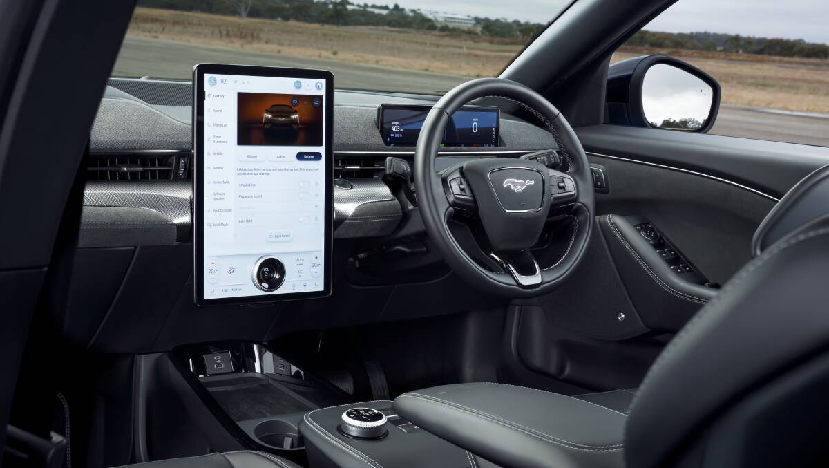 The Mustang Mach-E will have a huge 15.5 inch centre digital display. Picture supplied