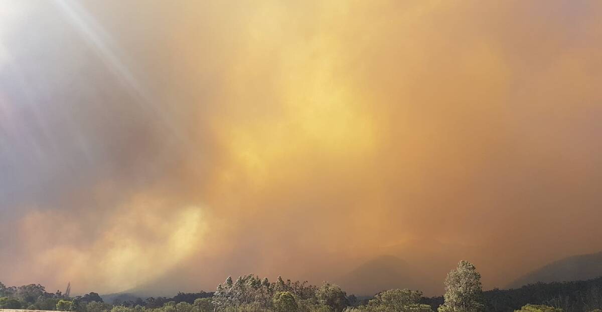 A photograph of the Yankees Gap blaze by a resident near the fire's ignition point. Picture: Supplied