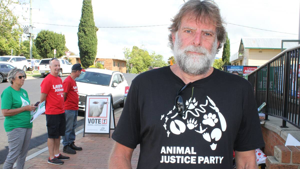 Animal Justice Party volunteer Mark Harry in Bega on Batemans Bay. Picture: Alasdair McDonald