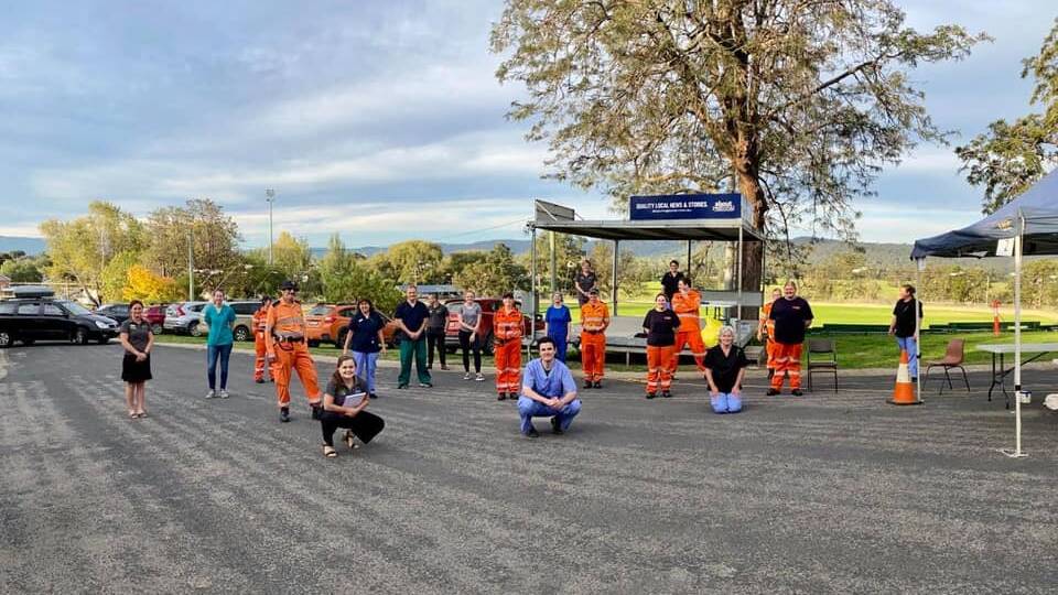 Over 500 residents were vaccinated for influenza over Saturday and Sunday at the drive-through clinic. Picture: Bega Valley SES Facebook