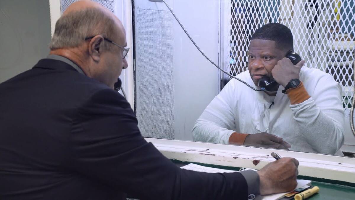 Rodney Reed talks with Dr Phil. Kalaru-based legal advocate Martin Hodgson hopes the Texas governor will now step in. Picture: Innocence Project