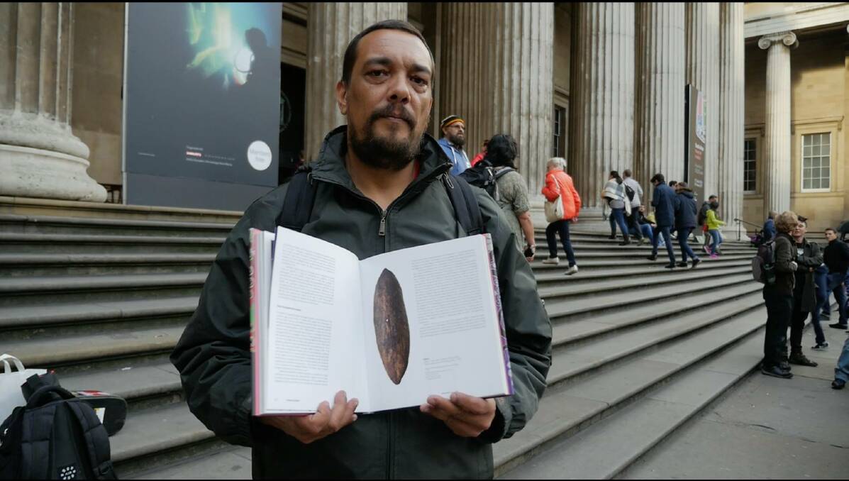 Rodney Kelly stands outside the British Museum in London before a meeting with staff to negotiate the repatriation of artefacts.