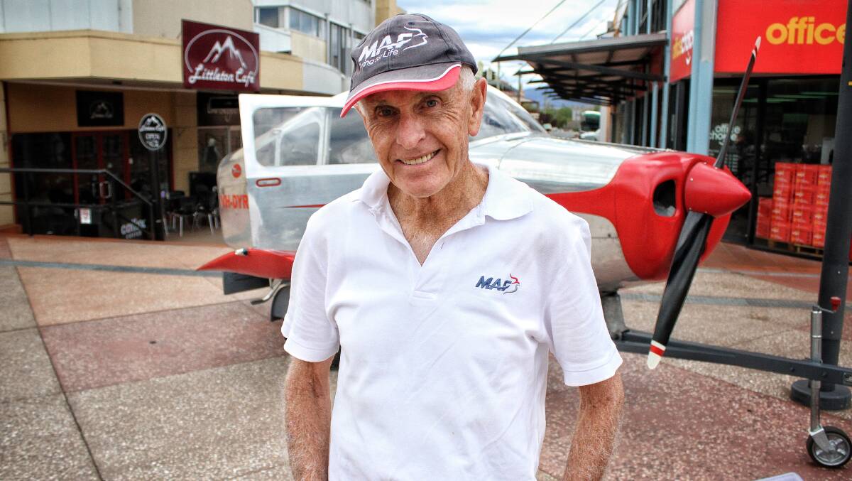 SHARING EXPERIENCE: Former Mission Aviation Fellowship pilot Ron Watts in Bega last week. Picture: Alasdair McDonald