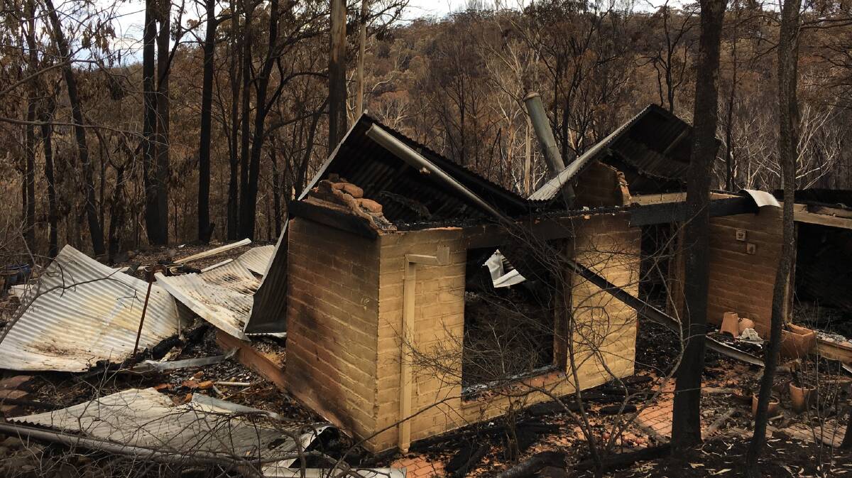 The family's dream holiday home was destroyed in the March 2018 bushfire. Picture: Supplied.