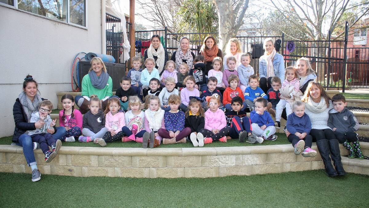 EXCELLENT: Bega Preschool staff and children are all smiles this week as they celebrate the news they are exceeding in all areas.