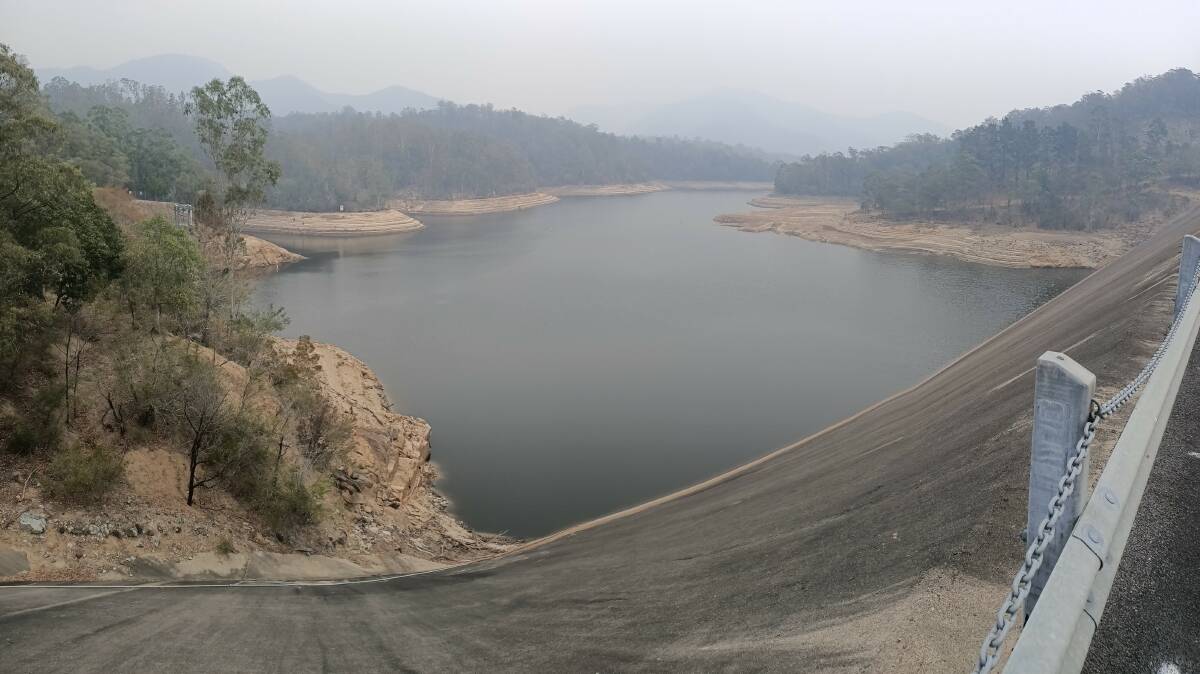 Brogo Dam was at 38 per cent capacity in December and is now at just 13 per cent. Photo: Ben Smyth