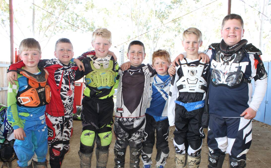 FRIENDSHIP: Far South Coast Motorcycle Club's Joe, Levi, Harry, Nate, Charlie, Cooper and Ashton on Saturday. Picture: Alasdair McDonald