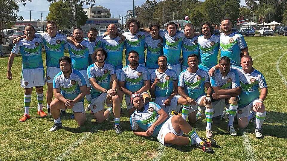 KNOCKOUT THRILLER: Members of the Mudjilali Men’s Group team who took part in the weekend's South Coast Indigenous Knockout at Mackay Park in Batemans Bay. Picture: Supplied