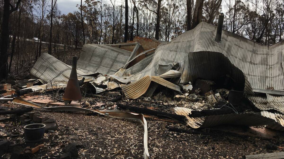 The family's dream holiday home was destroyed in the March 2018 bushfire. Picture: Supplied.