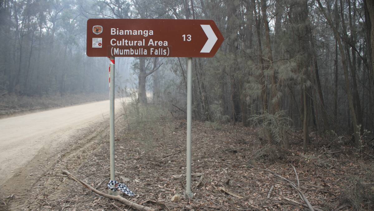 There are concerns culturally-significant sites between Biamanga and Gulaga mountains will be destroyed as bushfires continue to burn in the region. Picture: Alasdair McDonald