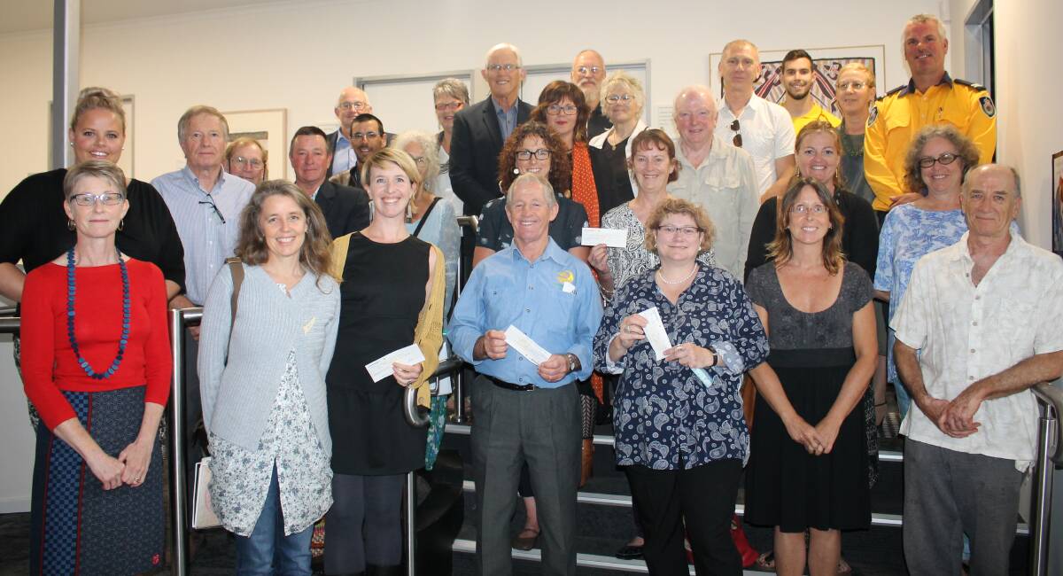 The recipients of the 2017 Mumbulla Foundation grants at the University of Woolongong Bega Campus on Friday with representatives from the Mumbulla Foundation and the Bega Valley Shire Council.