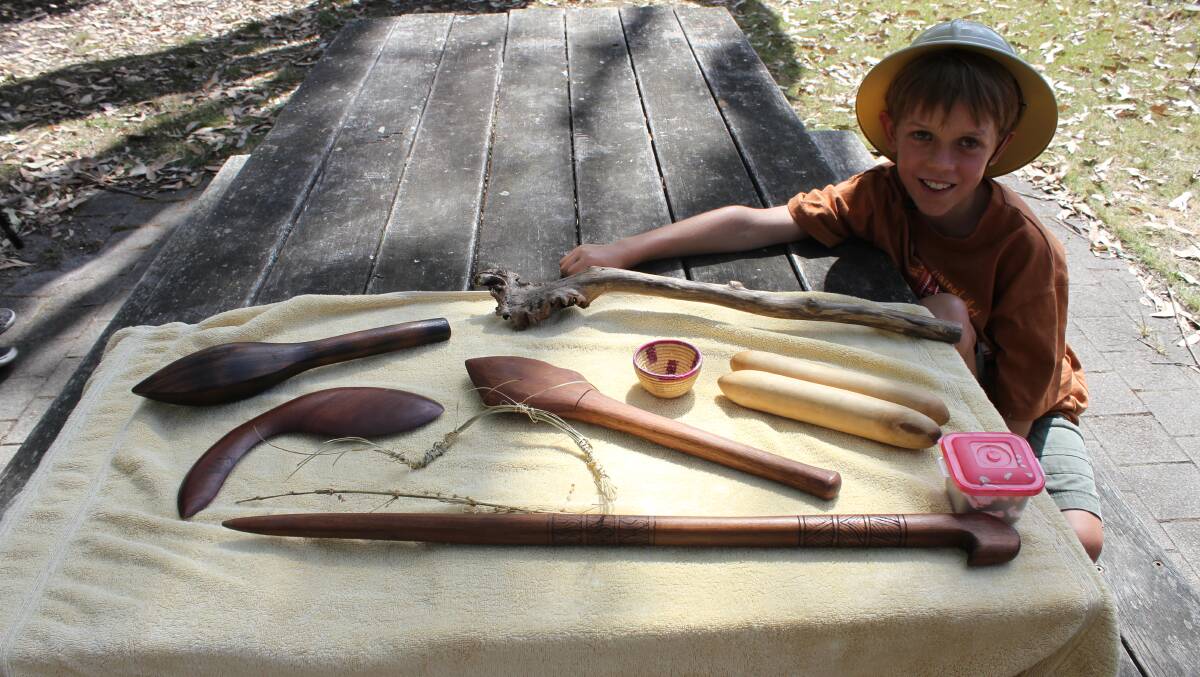 Eight-year-old Samson Jaede from Rosebud in Victoria is all smiles during the Discovery Tour on Monday morning.