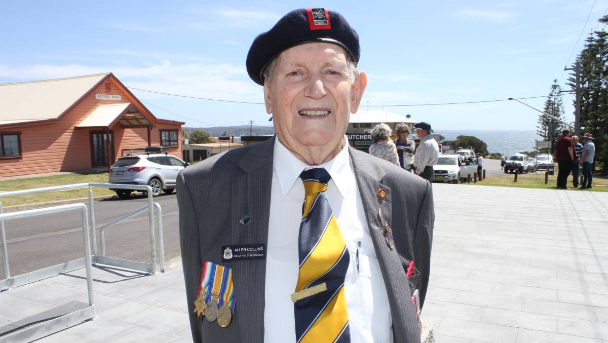Allen Collins of the Tathra RSL sub-branch after Monday's Remembrance Day service at the newly renovated memorial. Picture: Alasdair McDonald