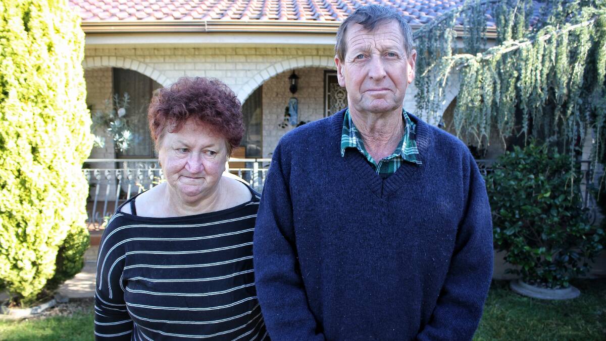 LOST MATE: Bega couple Geoff and Rita Westaway were devastated to find their pet dog Bruce dead earlier this week. Picture: Alasdair McDonald