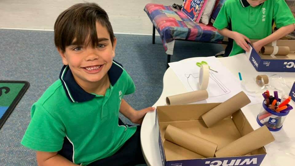 EDUCATION WEEK: Bega Valley Public School Year 1 pupil Adam Thomas during the school's Create and Innovate Day last week. Picture: Supplied