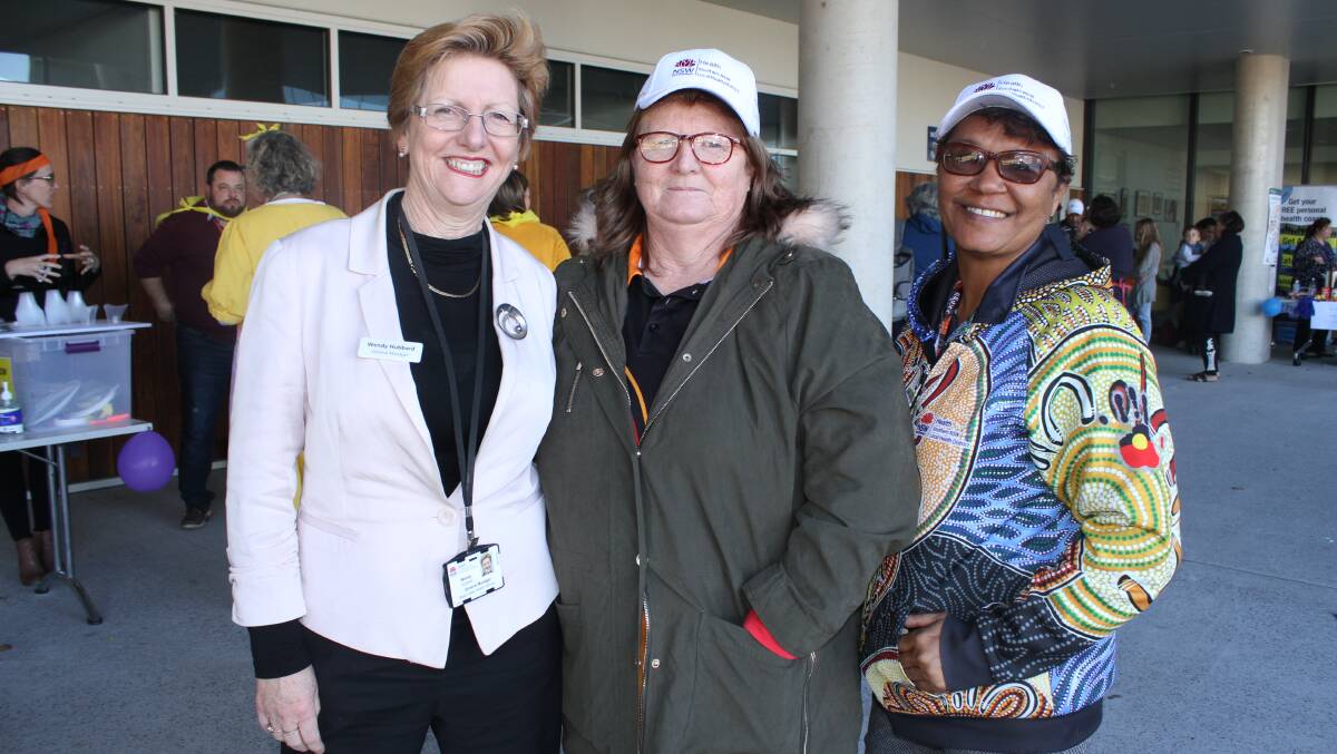HEALTHY EATS: Hospital general manager Wendy Hubbard with the local health district's Jackie Jackson and Karina Kelly. Picture: Alasdair McDonald