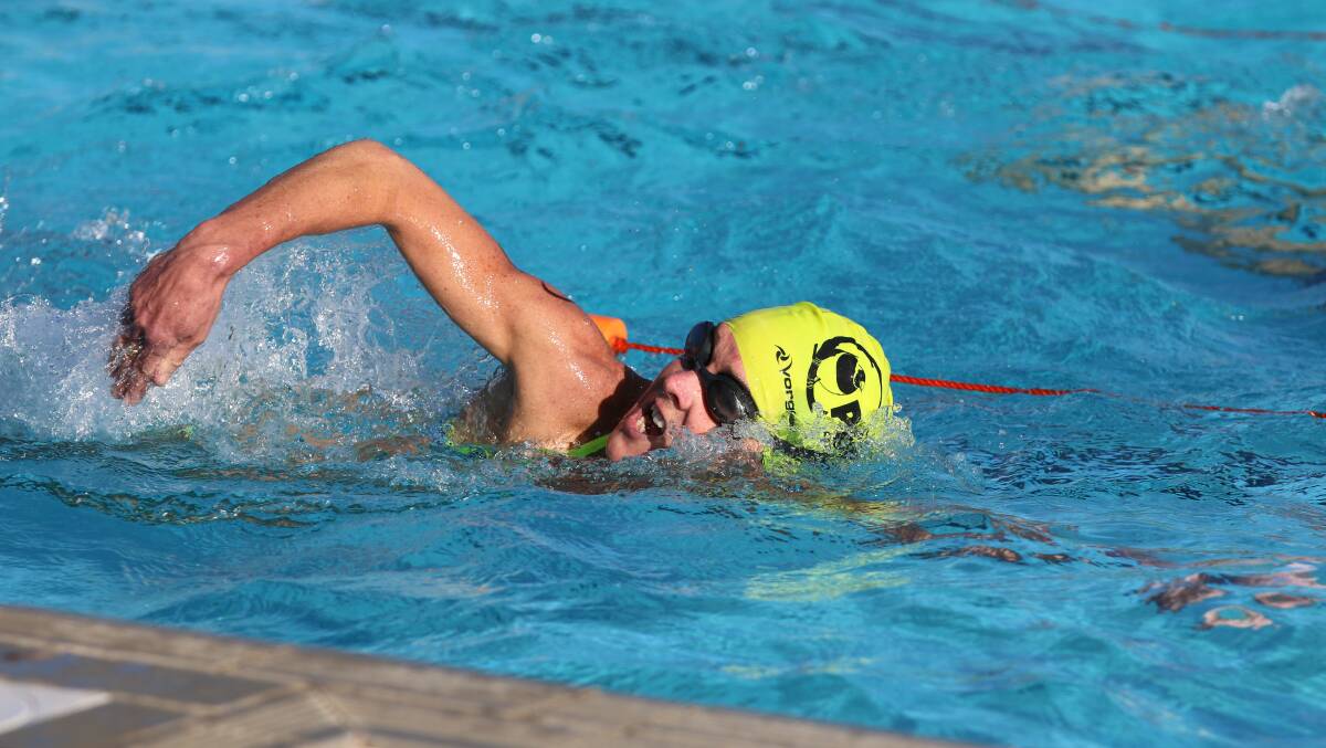 POOL WORRIES: Action from this year's Bemboka Triathlon in March.