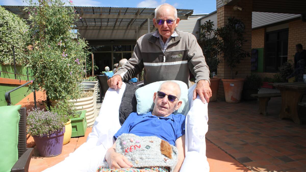 Hillgrove House resident Ken Thatcher with his brother Robert who visits him every day. Picture: Alasdair McDonald