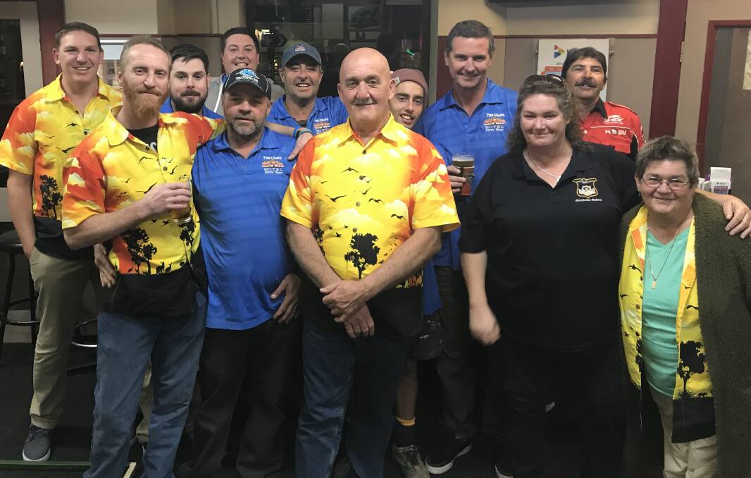 CELEBRATION: Local darts teams The Eagles and The Grand Hotel enjoy a post-match get together. Picture: Supplied