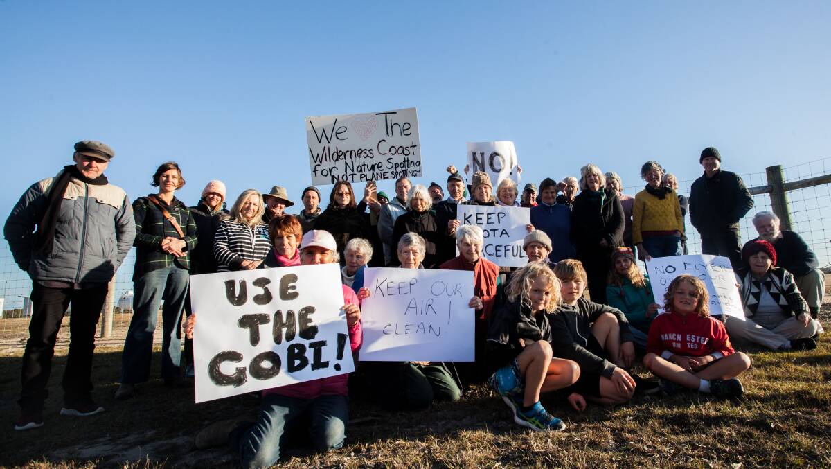 Protests against the proposed development were held as far afield as Mallacoota in Victoria. Picture: Rachel Mounsey