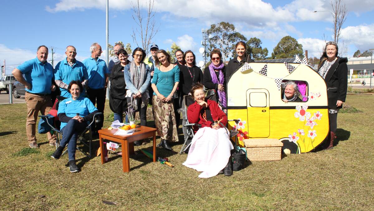 Bega Valley services gather in Littleton Gardens on Friday to raise awareness around the issue of homelessness. Picture: Alasdair McDonald